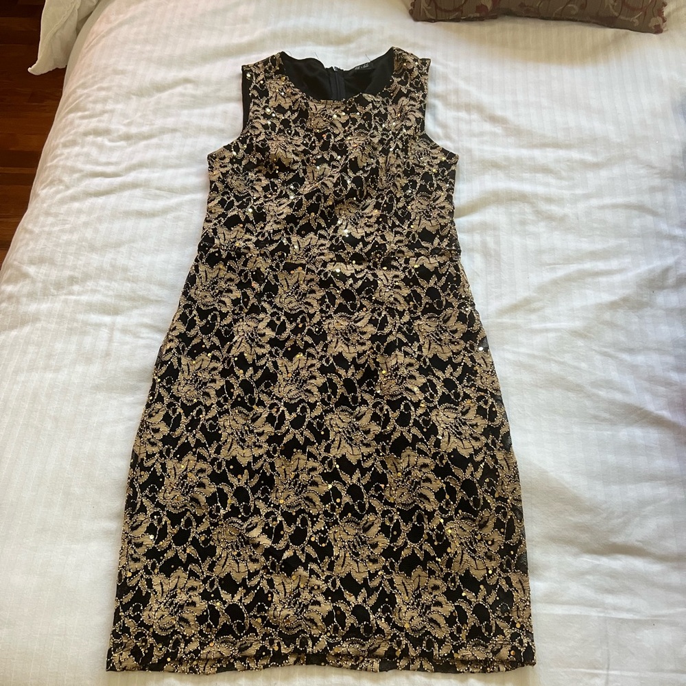 Gold and black sparkly dress.  Size M